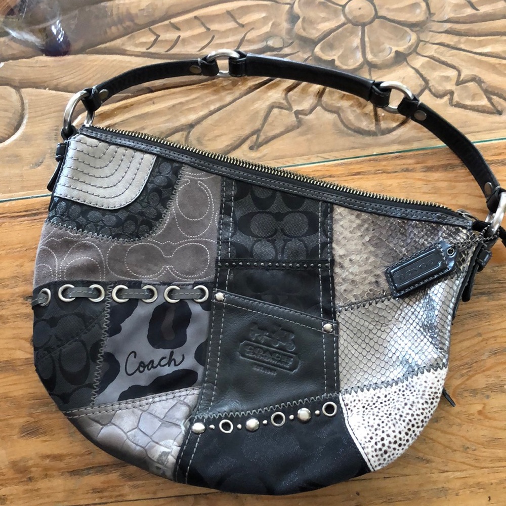 🖤Black & Grey Pattern Coach Bag🖤